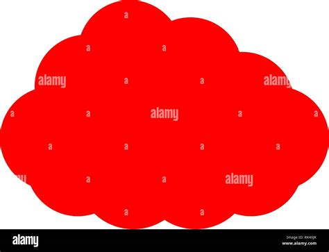 Cloud symbol icon - red simple, isolated - vector illustration Stock ...