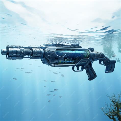 Premium AI Image | Underwater rifle with white background high quality