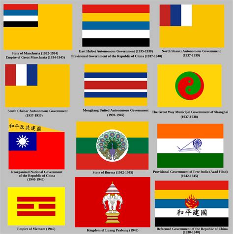 Flags of Japanese Puppet-Satellite States of the Second Sino-Japanese ...