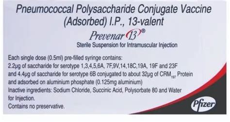 Pfizer Prevnar 13 Vaccine at Rs 2999 in New Delhi | ID: 23531040091