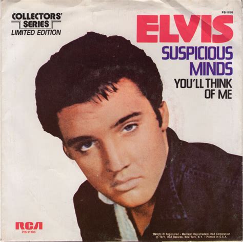 Elvis Presley - Suspicious Minds (Vinyl, 7", 45 RPM, Single, Limited Edition, Reissue, Mono ...