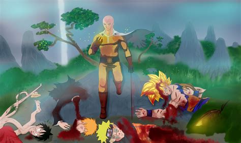 One Punch Man Kurosaki Ichigo Uzumaki Naruto Son Goku Monkey D Luffy Wallpaper - Resolution ...