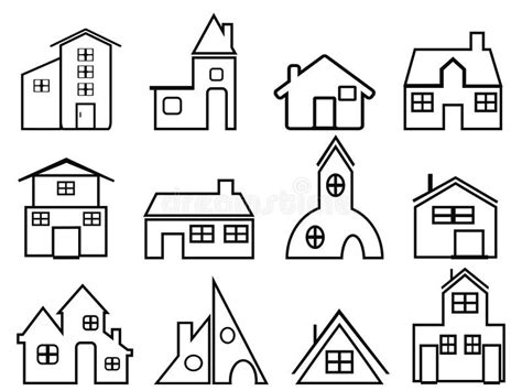 House outline icons stock vector. Illustration of internet - 49770725