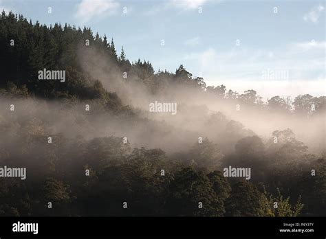 Mountains in mist Stock Photo - Alamy