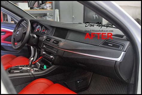 BMW BMW M5 F10 Sedan - Matte Carbon Fiber Interior Car Vinyl Wrap ...