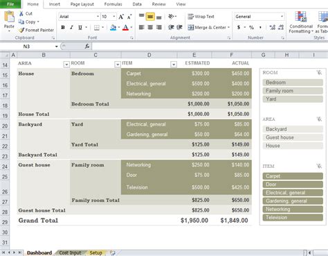 Free Home Renovation Budget Template - Excel Tmp