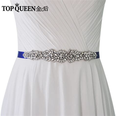 TOPQUEEN S334 Wedding Dress Belts Sash Cocktail Dresses Belts Bridal Diamond and Crystal Bead ...