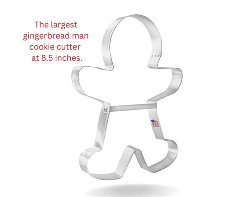 Extra Large Gingerbread Man Cookie Cutter, 8.5 Tall With Brace, Big or ...