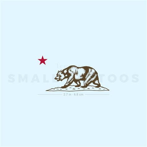 California Flag Temporary Tattoo - Set of 3 – Small Tattoos