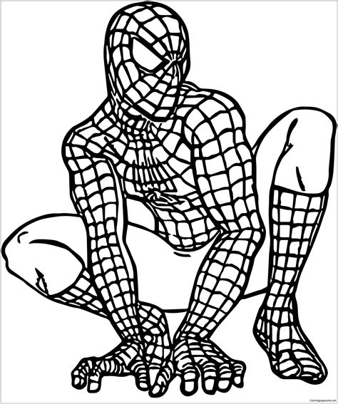 Waiting Spider Man Coloring Page | Avengers coloring pages, Superhero coloring, Spiderman coloring