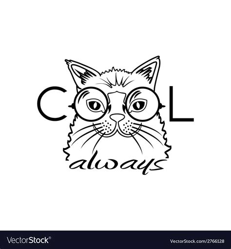 Fashion portrait of hipster cat in big glasses Vector Image