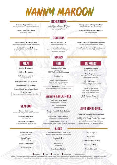 Carte et Menus 2023 - Nanny Maroon à Londres | TheFork