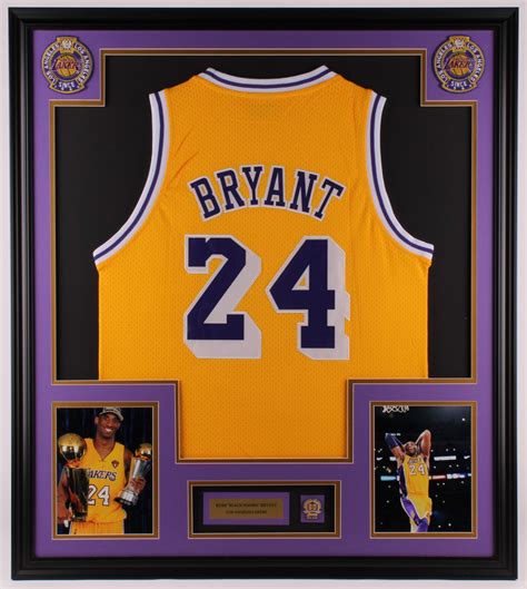 Kobe Bryant Lakers 32x36 Custom Framed Jersey with 60 Years Lakers Pin | Pristine Auction