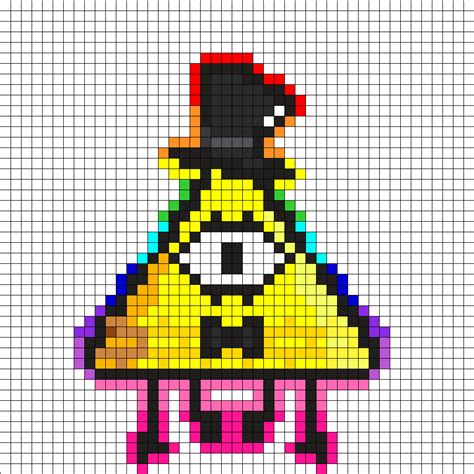 Bill Cipher V2 Perler Bead Pattern | Bead Sprites | Characters Fuse Bead Patterns Fuse Bead ...