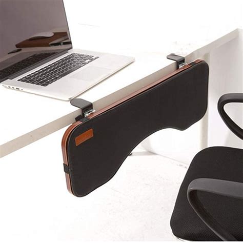 Ergonomic Desk Extender Clamp On Keyboard Tray Under Desk Adjustable Mouse and Keyboard Tilted ...