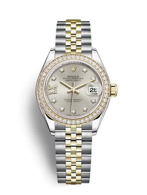 Replica Rolex Datejust Ladies Swiss Watches 279383RBR-0003 Silver Dial ...