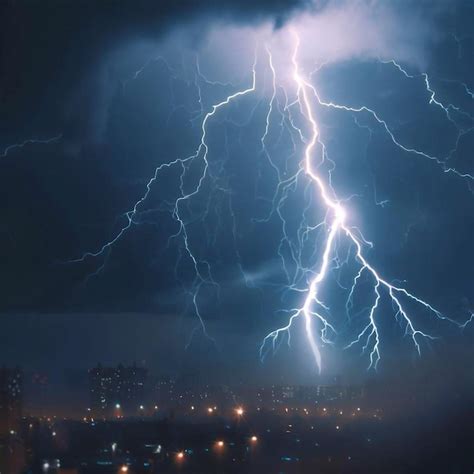 Premium AI Image | A thunderstorm with lightning