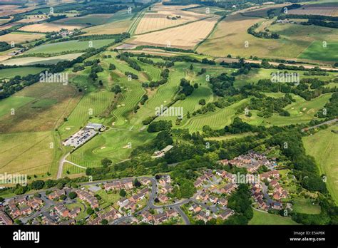 Aerial view Marlborough Golf Club, The Common, Marlborough, Wiltshire, UK. JMH6218 Stock Photo ...