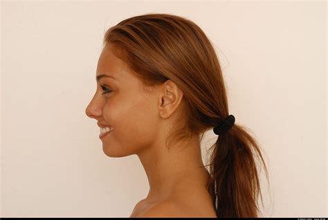 model side profile - Google Search | Pulled back hairstyles, Low ponytail, Woman face