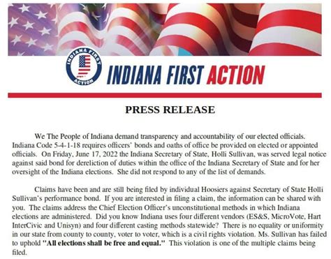 IFA Press Release - You Count, Indiana!