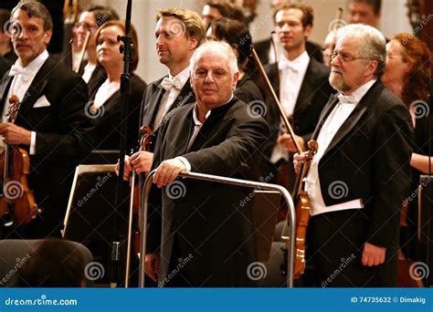 Conductor Barenboim and the Berlin Philharmonic Orchestra Editorial Photography - Image of ...