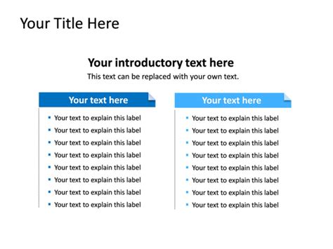 PowerPoint Slide - Bullet List Diagram - Horizontal - 2 Lists - blue - 712-1 | CrystalGraphics.com