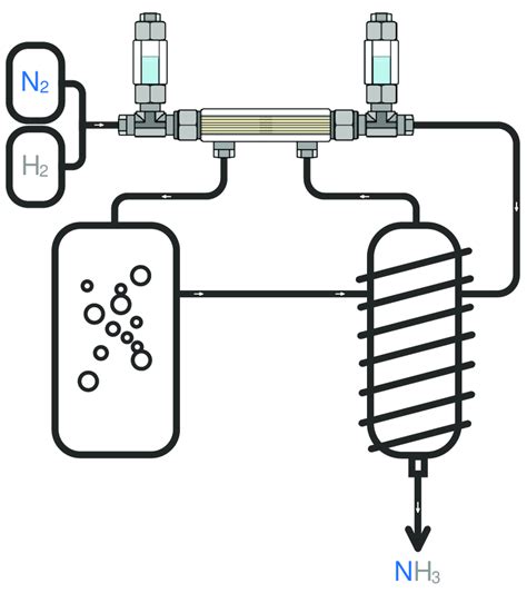 The principal scheme of the Haber-Bosch process with built-in ...