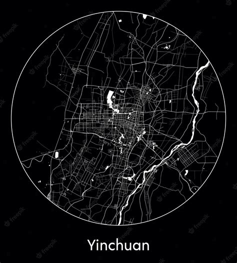 Premium Vector | City Map Asia China Yinchuan vector illustration