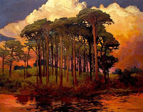 Jan Schmuckal American artist "Riverbank Pines" | Fine art, Landscape ...