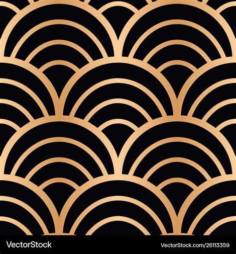 Art deco golden seamless vintage wallpaper pattern