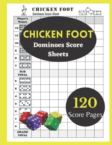 Chicken Foot Dominoes Score Sheets: Chicken Foot Score Pad | Chicken Foot Dominoes Game Score ...