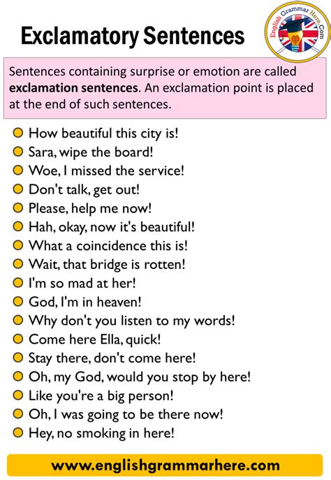 Exclamatory Sentence, Definition and Examples - English Grammar Here