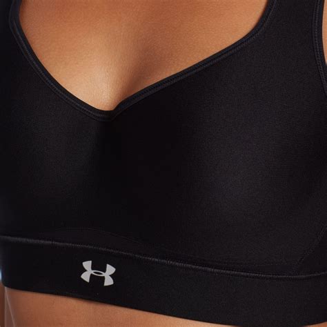 Under Armour Synthetic Warp Knit High-impact Running Sports Bra in Black/Black (Black) - Lyst