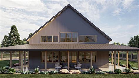 Barndominium With Wrap Around Porch Plans