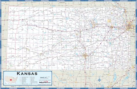 Kansas County Highway Wall Map by Maps.com - MapSales