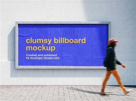 Free Clumsy Wall Billboard Mockup (PSD)