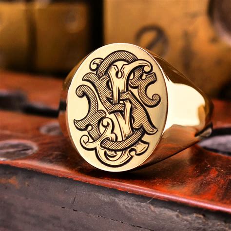 Monogram Signet Ring | Signet ring men, Custom signet ring, Signet ...