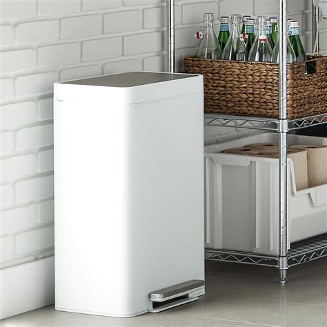 Kohler White 13 gal. Steel Step Trash Can | Kitchen trash cans, Trash can, White kitchen