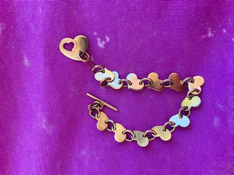 14K gold Vintage Heart Bracelet | PayPal