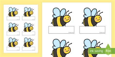 Editable Busy Bee Name Cut-Outs (teacher made)