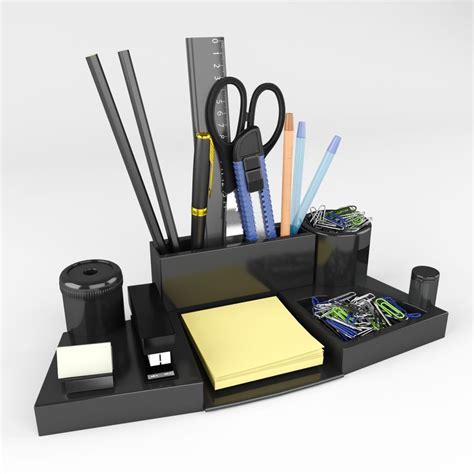 Stationery set on the Desk. 3D Model $8 - .obj .max .fbx - Free3D