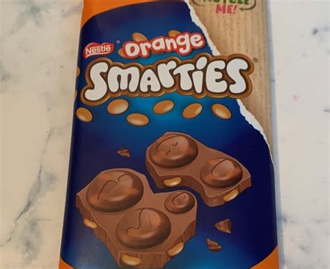 FOODSTUFF FINDS: Orange Smarties Chocolate Bar (Tesco) By @cinabar