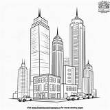 City Skyscraper Coloring Pages sketch template