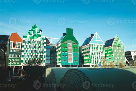 Colourful and unusual houses in Zaandam. Fairytale buildings with ...