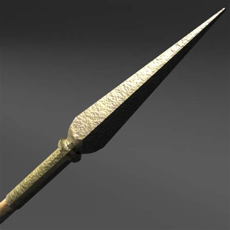 ancient greek dual spear 3d obj