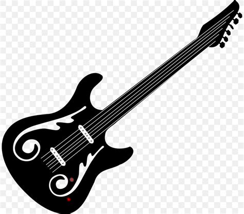 Bass Guitar Black And White Electric Guitar Clip Art, PNG, 808x720px ...