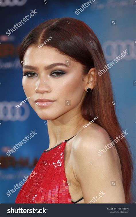 Zendaya at the World premiere of 'Spider-Man Far From Home' held at the TCL Chinese Theatre in ...