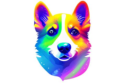 Rainbow Colorful Dog Face Clipart Graphic by mimishop · Creative Fabrica