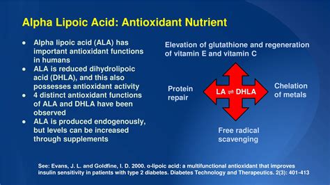 The Antioxidant Effects of Alpha Lipoic Acid