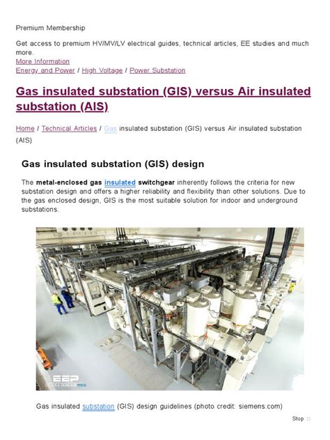 Gas Insulated Substation (GIS) Versus Air Insulated Substation (AIS) - EEP | PDF | Electrical ...